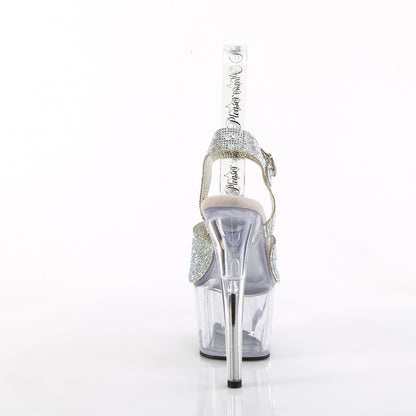 7" Heel, 2 3/4" PF RS Embellished Ankle Strap Sandal (Pleaser ADO708N-RS/SRS-TPU/C)