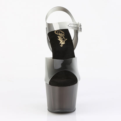 7" Heel, 2 3/4" Tinted PF Ankle Strap Sandal (Pleaser ADO708N-T/BTPU/SMKT)