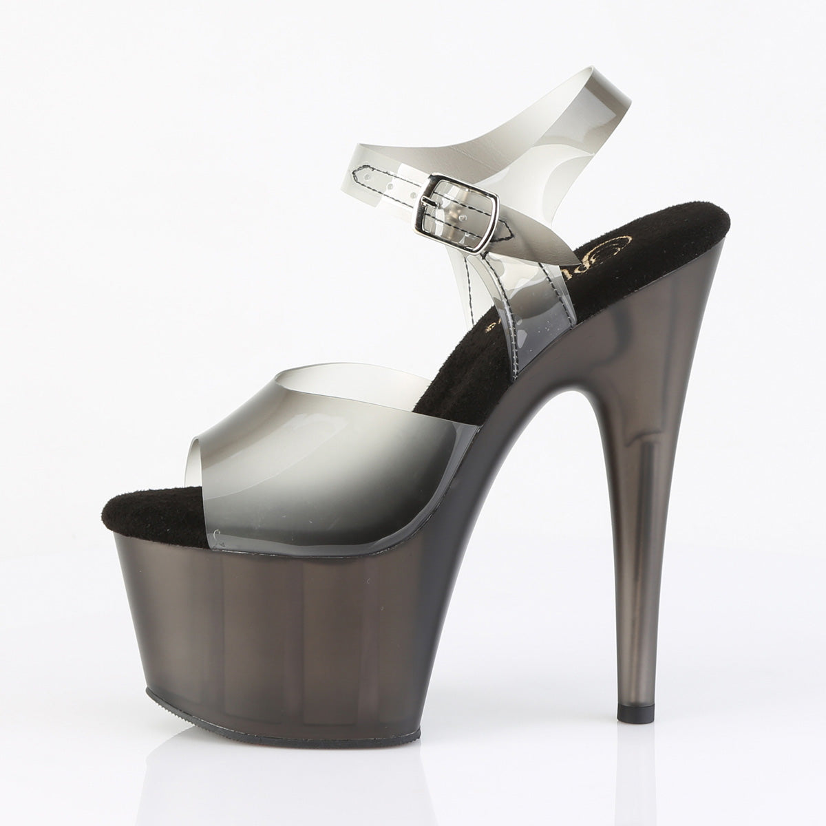 7" Heel, 2 3/4" Tinted PF Ankle Strap Sandal (Pleaser ADO708N-T/BTPU/SMKT)