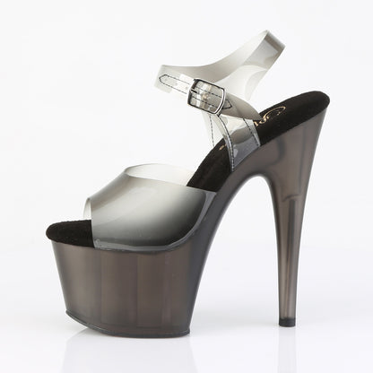 7" Heel, 2 3/4" Tinted PF Ankle Strap Sandal (Pleaser ADO708N-T/BTPU/SMKT)