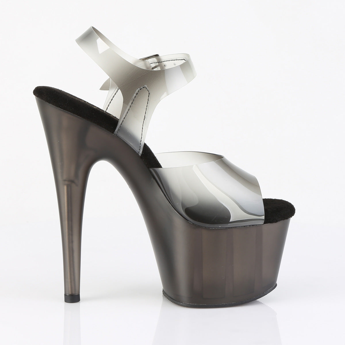 7" Heel, 2 3/4" Tinted PF Ankle Strap Sandal (Pleaser ADO708N-T/BTPU/SMKT)