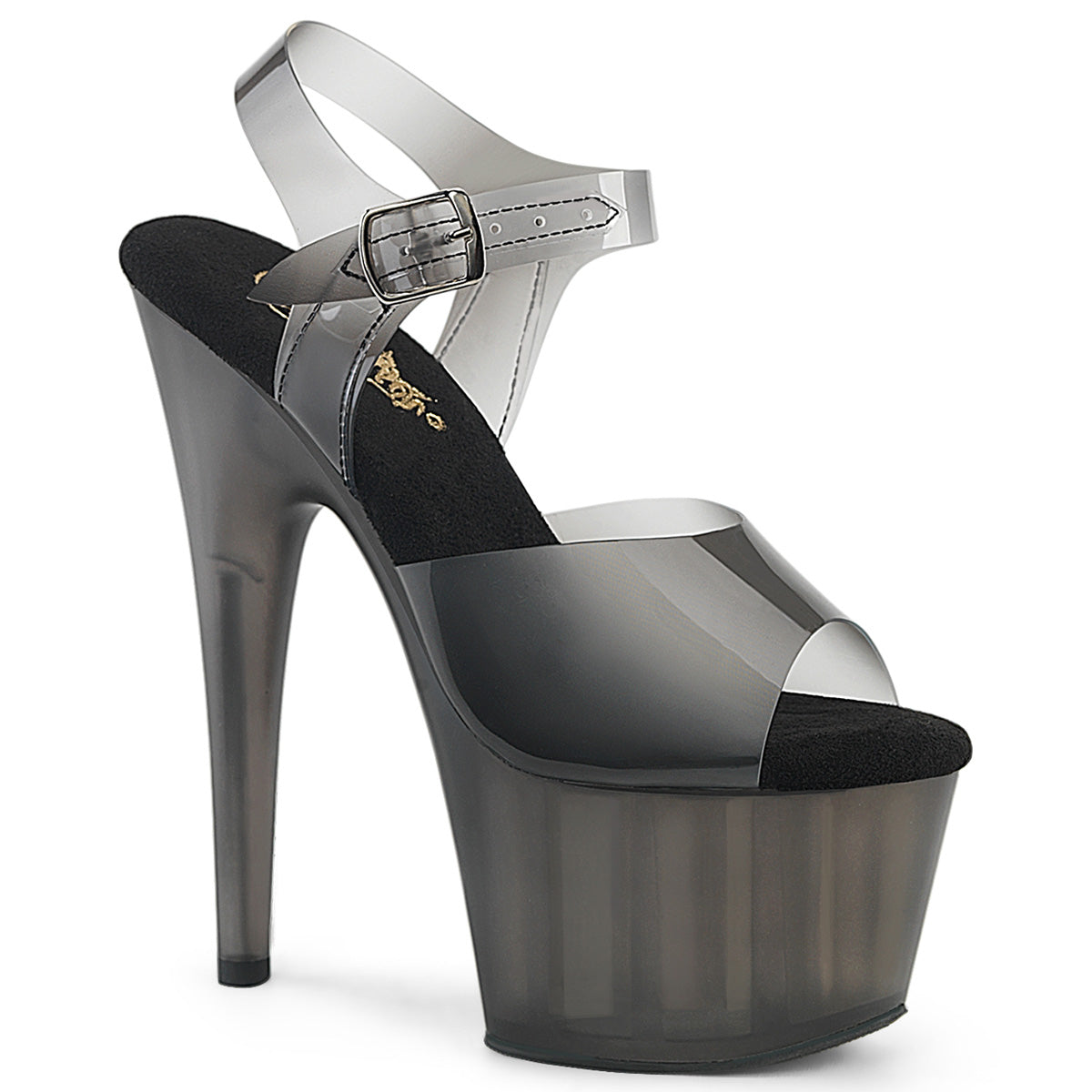 7" Heel, 2 3/4" Tinted PF Ankle Strap Sandal (Pleaser ADO708N-T/BTPU/SMKT)