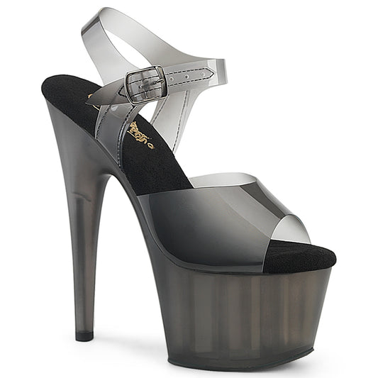 7" Heel, 2 3/4" Tinted PF Ankle Strap Sandal (Pleaser ADO708N-T/BTPU/SMKT)