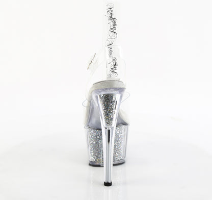 7" Heel, 2 3/4" PF Ankle Strap Sandal w/RS Inserts (Pleaser ADO708PREM-RSI/C/SRS)