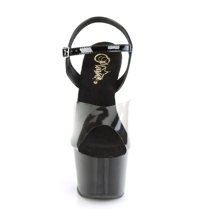 7" Heel, 2 3/4" PF Ombre Ankle Strap Sandal (Pleaser ADO708T-1/SK-BPT/B-C)