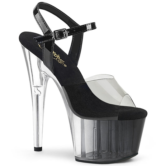 7" Heel, 2 3/4" PF Ombre Ankle Strap Sandal (Pleaser ADO708T-1/SK-BPT/B-C)
