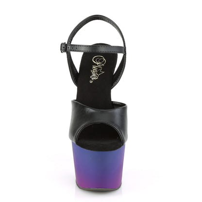 *7" Heel, 2 3/4" PF Ankle Strap Sandal (Pleaser ADO709BP/BPU/BLU-PP)