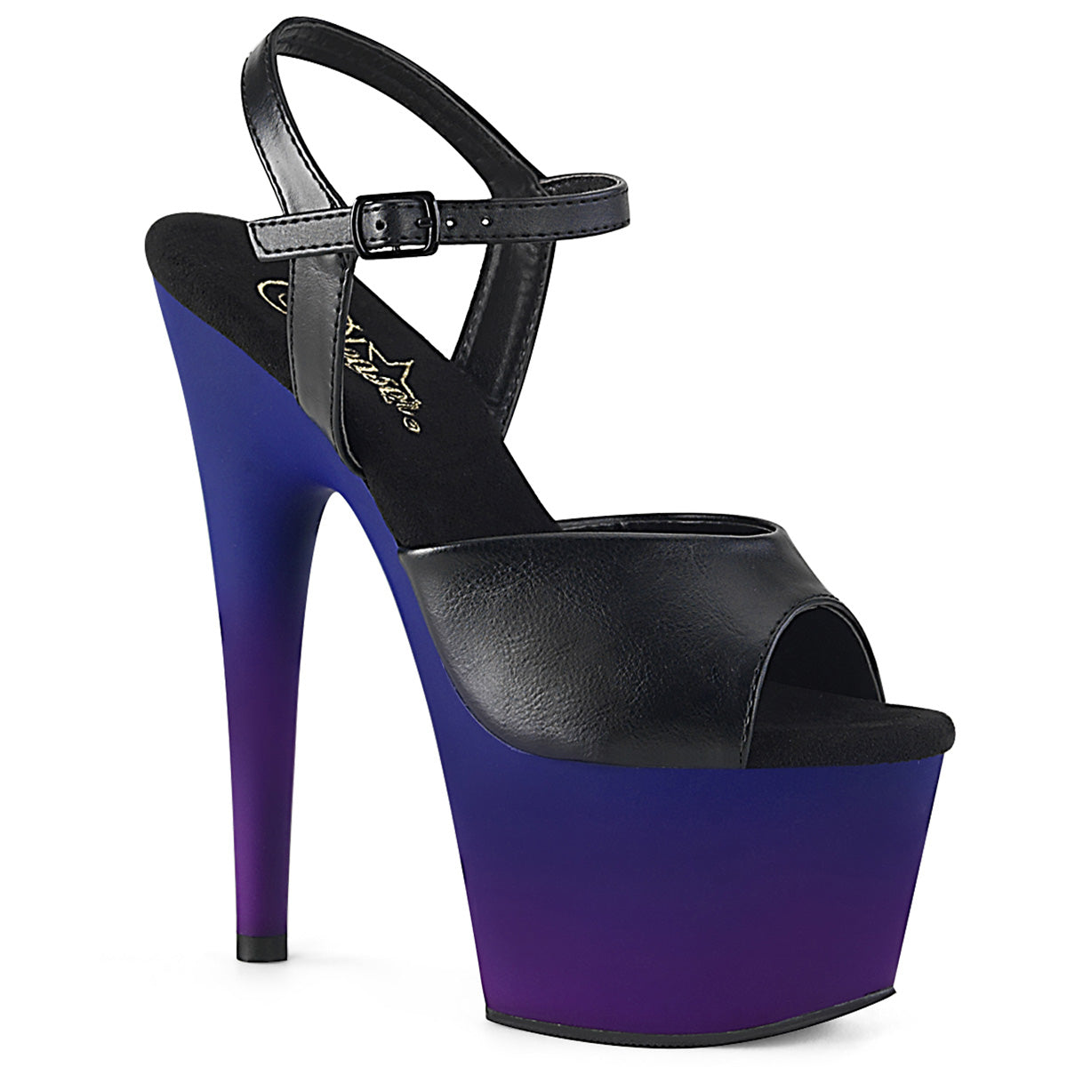 *7" Heel, 2 3/4" PF Ankle Strap Sandal (Pleaser ADO709BP/BPU/BLU-PP)