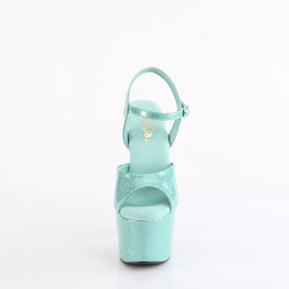 7" Heel, 2 3/4" PF Ankle Strap Sandal (Pleaser ADO709GP/AQG/M)