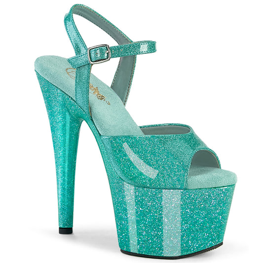 7" Heel, 2 3/4" PF Ankle Strap Sandal (Pleaser ADO709GP/AQG/M)