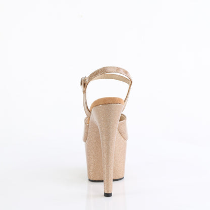 7" Heel, 2 3/4" PF Ankle Strap Sandal (Pleaser ADO709GP/AQG/M)