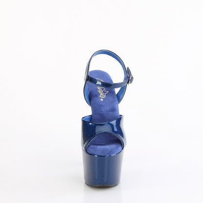 7" Heel, 2 3/4" PF Ankle Strap Sandal (Pleaser ADO709GP/AQG/M)