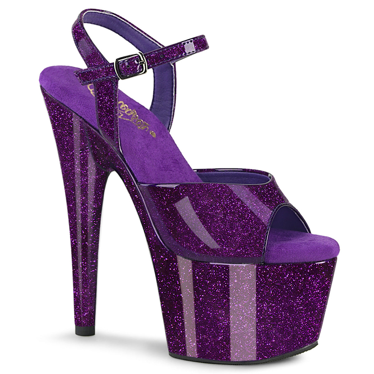 7" Heel, 2 3/4" PF Ankle Strap Sandal (Pleaser ADO709GP/AQG/M)