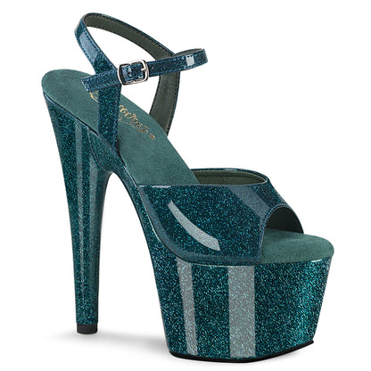 7" Heel, 2 3/4" PF Ankle Strap Sandal (Pleaser ADO709GP/AQG/M)