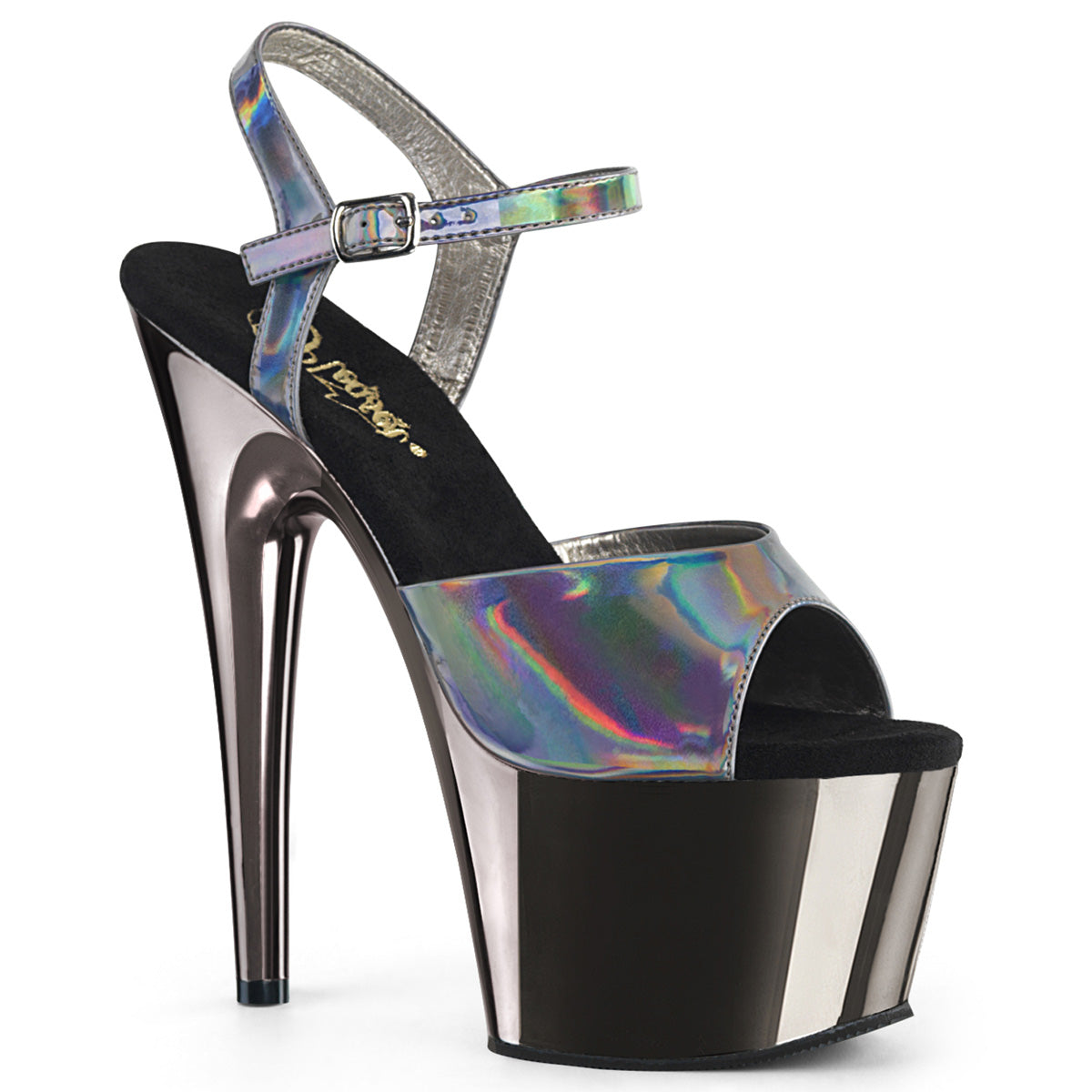 7" Heel, 2 3/4" PF Ankle Strap Sandal (Pleaser ADO709HGCH/BPHG/BPCH)