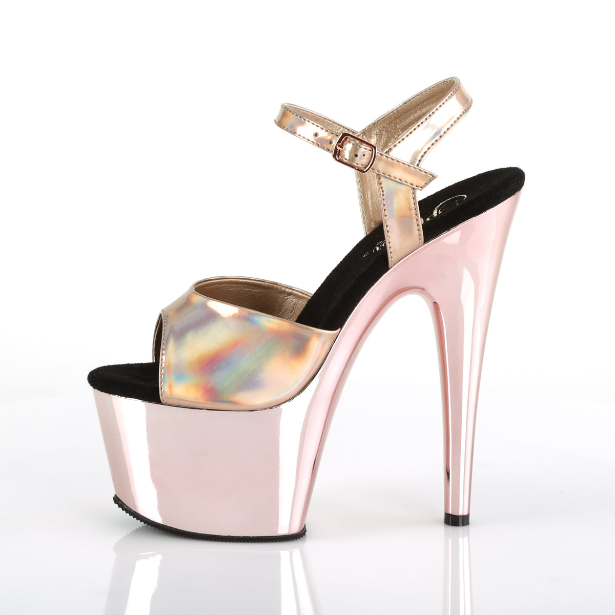 7" Heel, 2 3/4" PF Ankle Strap Sandal (Pleaser ADO709HGCH/BPHG/BPCH)