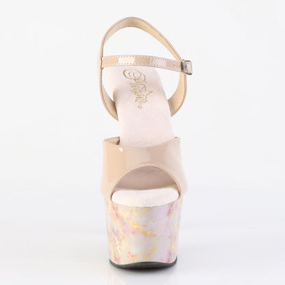 7" Heel, 2 3/4" PF Ankle Strap Sandal (Pleaser ADO709MB/ND/BH-G)