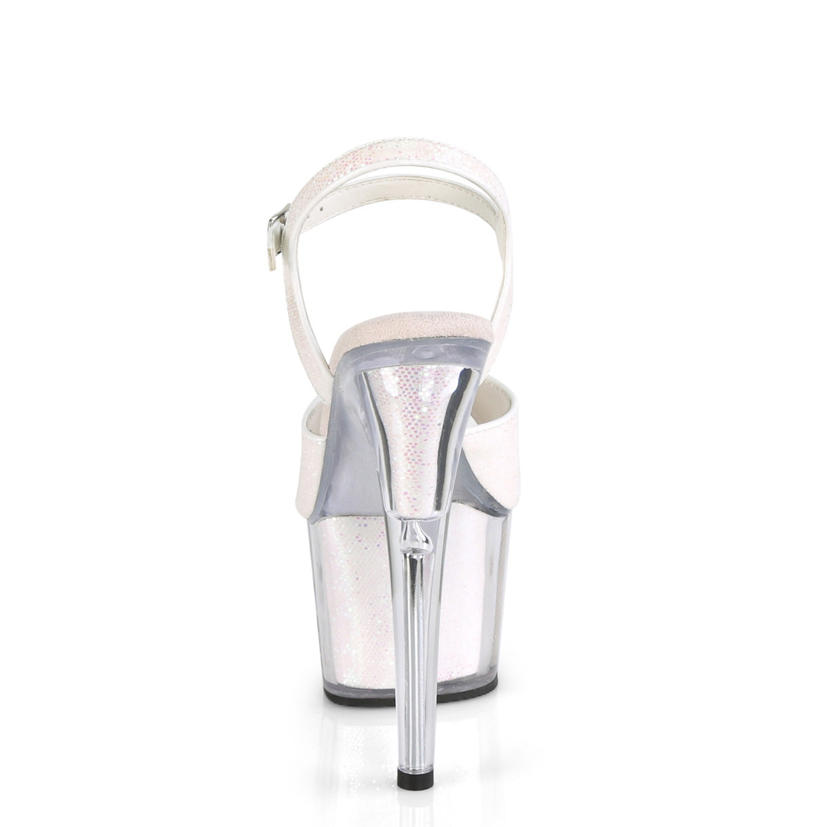 *7" Heel, 2 3/4" PF Ankle Strap Sandal w/Glitter Inserts (Pleaser ADO710G/OPG/M)
