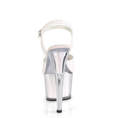 *7" Heel, 2 3/4" PF Ankle Strap Sandal w/Glitter Inserts (Pleaser ADO710G/OPG/M)