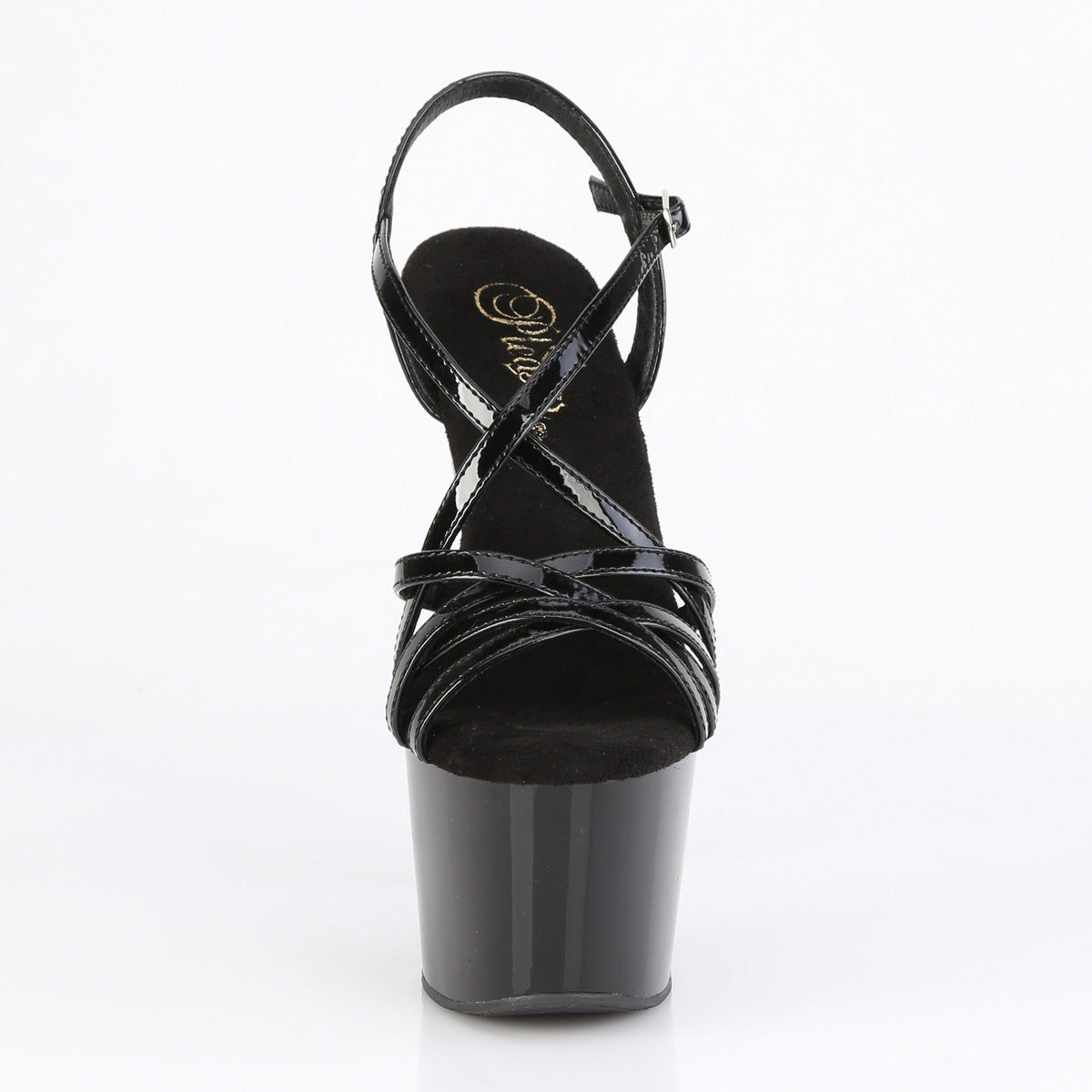 7" Heel, 2 3/4" PF Criss Cross Strap Sandal (Pleaser ADO713/B/M)