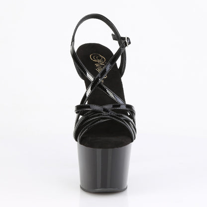 7" Heel, 2 3/4" PF Criss Cross Strap Sandal (Pleaser ADO713/B/M)