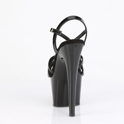 7" Heel, 2 3/4" PF Criss Cross Strap Sandal (Pleaser ADO713/B/M)