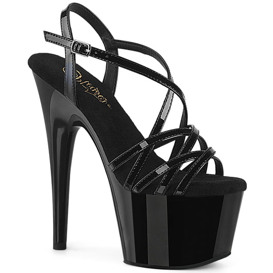 7" Heel, 2 3/4" PF Criss Cross Strap Sandal (Pleaser ADO713/B/M)