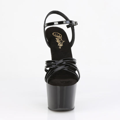 7" Heel, 2 3/4" PF Criss Cross Ankle Strap Sandal (Pleaser ADO717/B/M)