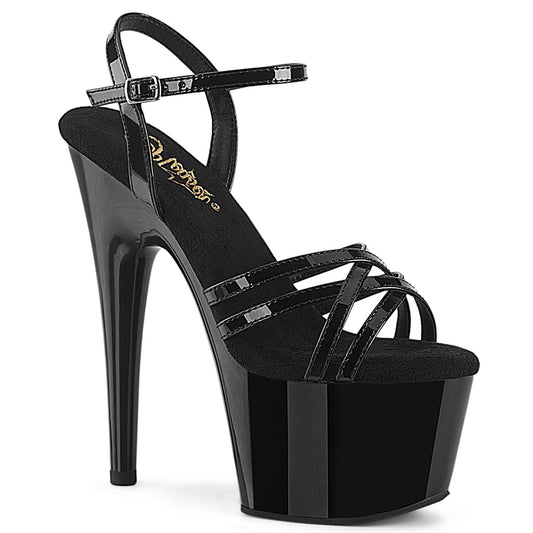 7" Heel, 2 3/4" PF Criss Cross Ankle Strap Sandal (Pleaser ADO717/B/M)