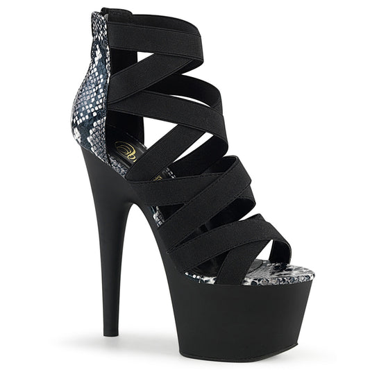 *7" Heel, 2 3/4" PF Close Back Criss Cross Sandal, Back Zip (Pleaser ADO748SP/BELS/M)