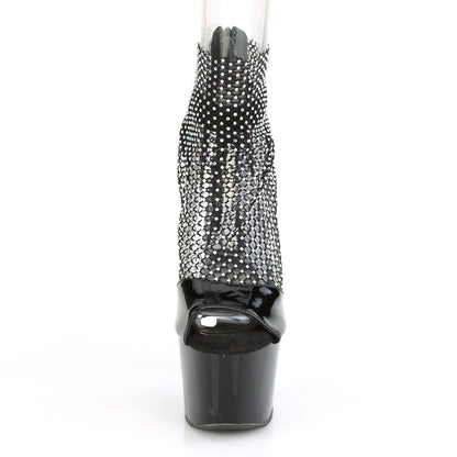 7" Heel, 2 3/4" PF Close Back Shootie Sandal, Back Zip (Pleaser ADO765RM/BPT-MS/M)