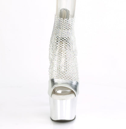 7" Heel, 2 3/4" PF Close Back Shootie Sandal, Back Zip (Pleaser ADO765RM/BPT-MS/M)