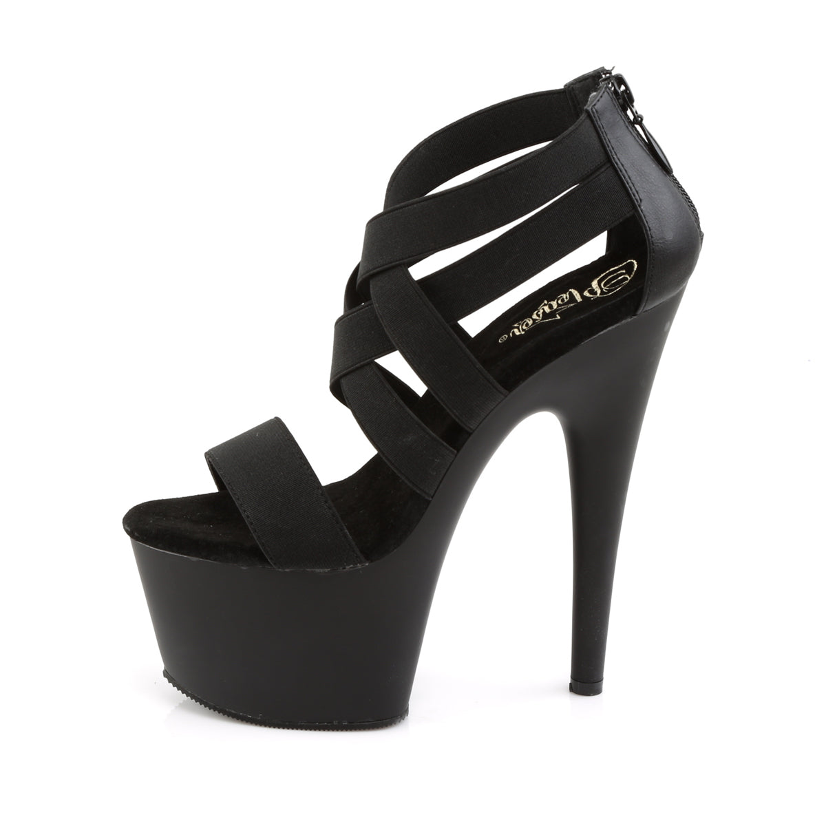 7" Heel, 2 3/4" PF Criss Cross Sandal (Pleaser ADO769/B/M)
