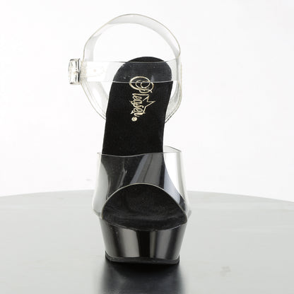 *5 1/2" Heel 1 1/2" PF Chrome Heel Ankle Strap Sandal (Pleaser ALL608/C/B)