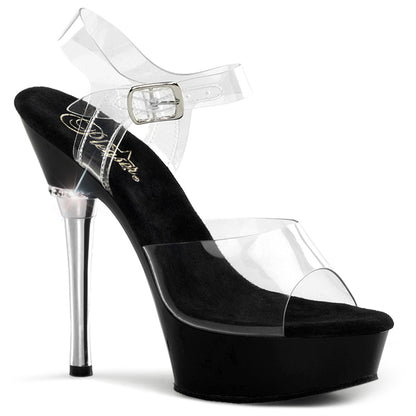 *5 1/2" Heel 1 1/2" PF Chrome Heel Ankle Strap Sandal (Pleaser ALL608/C/B)