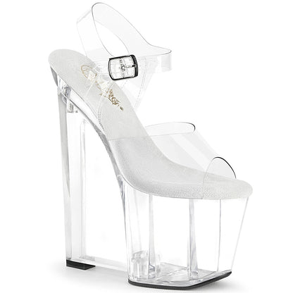 8" Wedge Heel, 3 1/2" PF Ankle Strap Sandal (Pleaser AMA808/C/M)