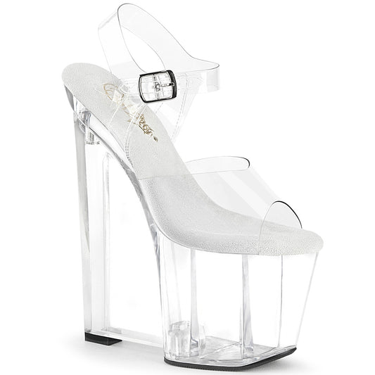 8" Wedge Heel, 3 1/2" PF Ankle Strap Sandal (Pleaser AMA808/C/M)