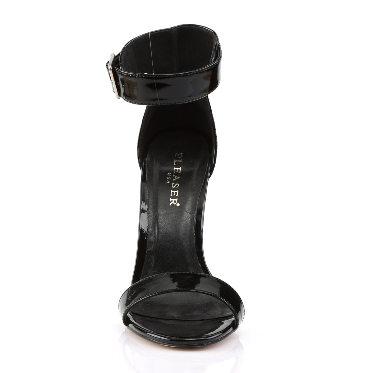 5" Heel, Closed Back Sandal W/ Buckled Ankle Strap (Pleaser AMU10/B)