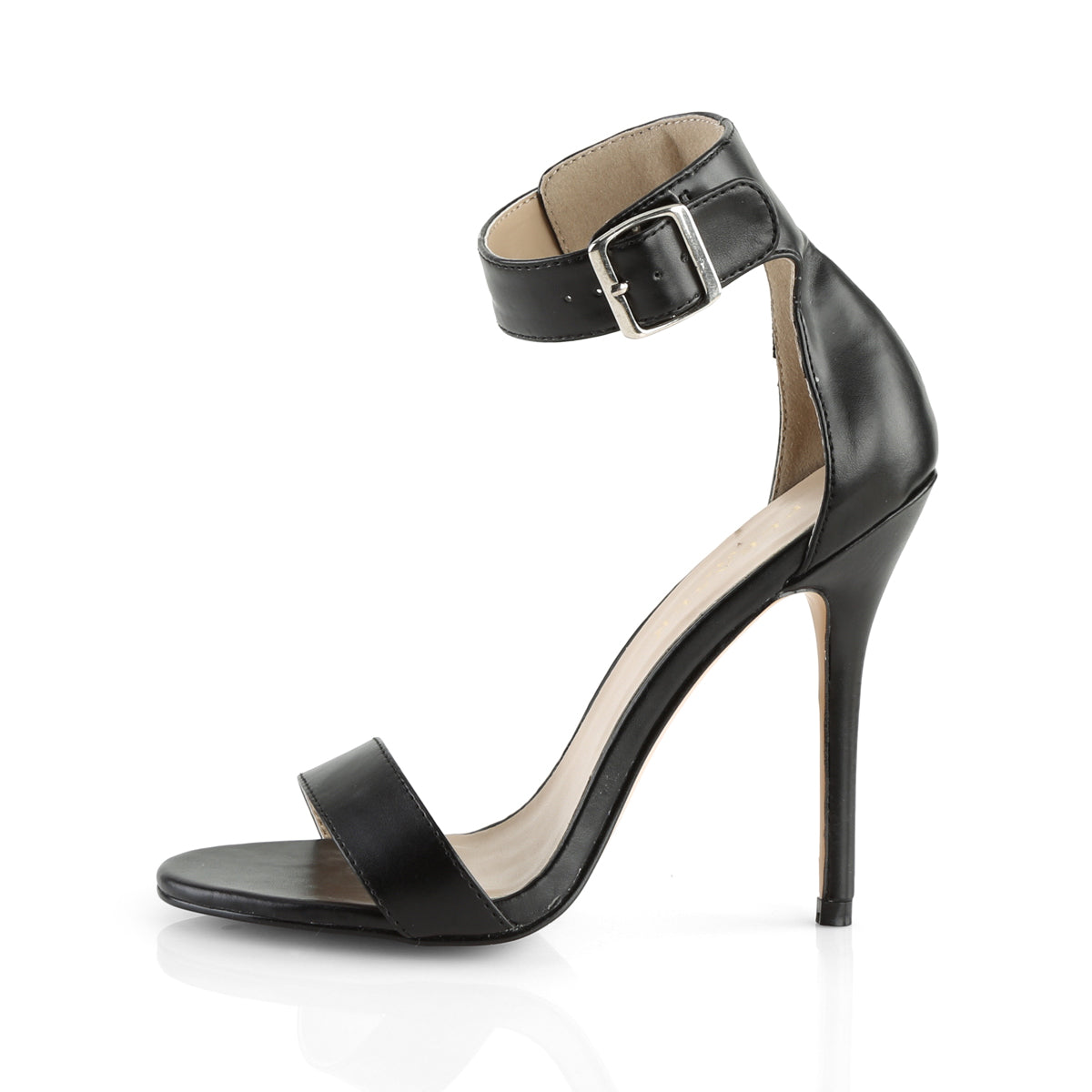 5" Heel, Closed Back Sandal W/ Buckled Ankle Strap (Pleaser AMU10/B)