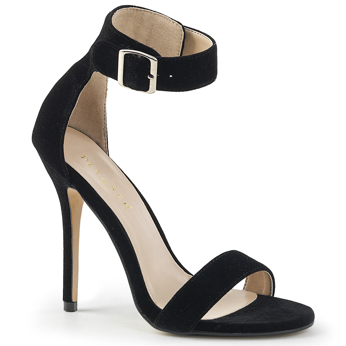5" Heel, Closed Back Sandal W/ Buckled Ankle Strap (Pleaser AMU10/B)