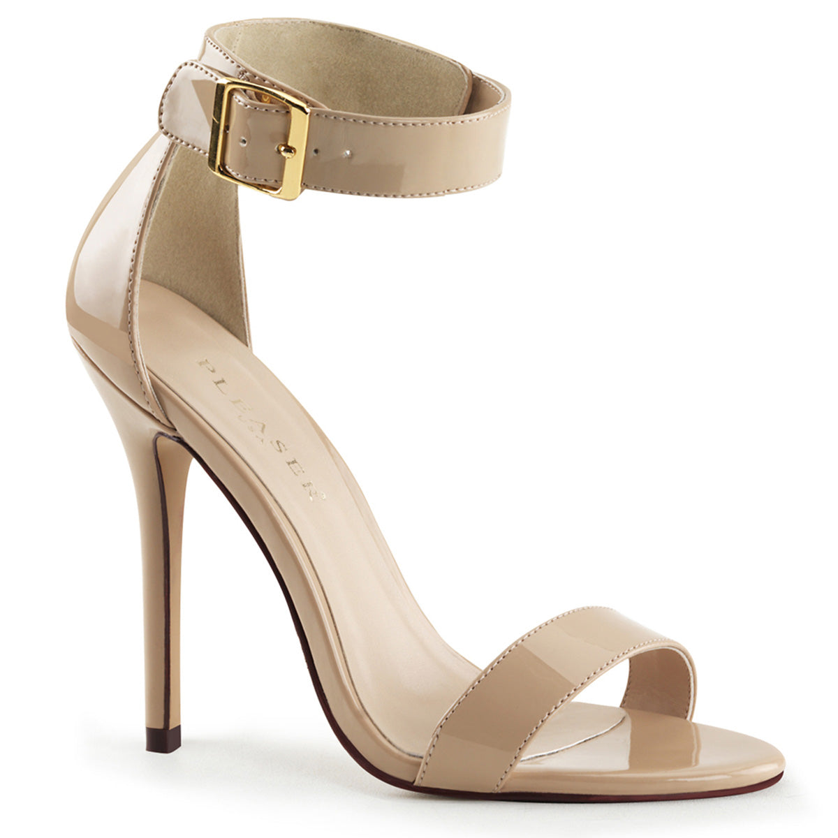 5" Heel, Closed Back Sandal W/ Buckled Ankle Strap (Pleaser AMU10/B)
