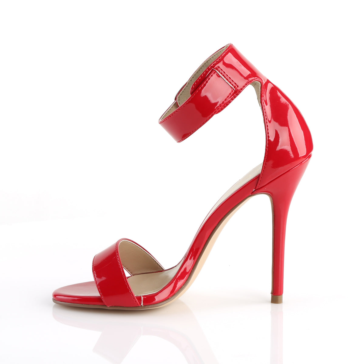 5" Heel, Closed Back Sandal W/ Buckled Ankle Strap (Pleaser AMU10/B)
