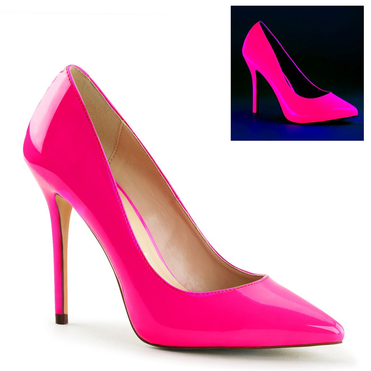 5" Heel, 3/8" Hidden Platform Pump (Pleaser AMU20/B)