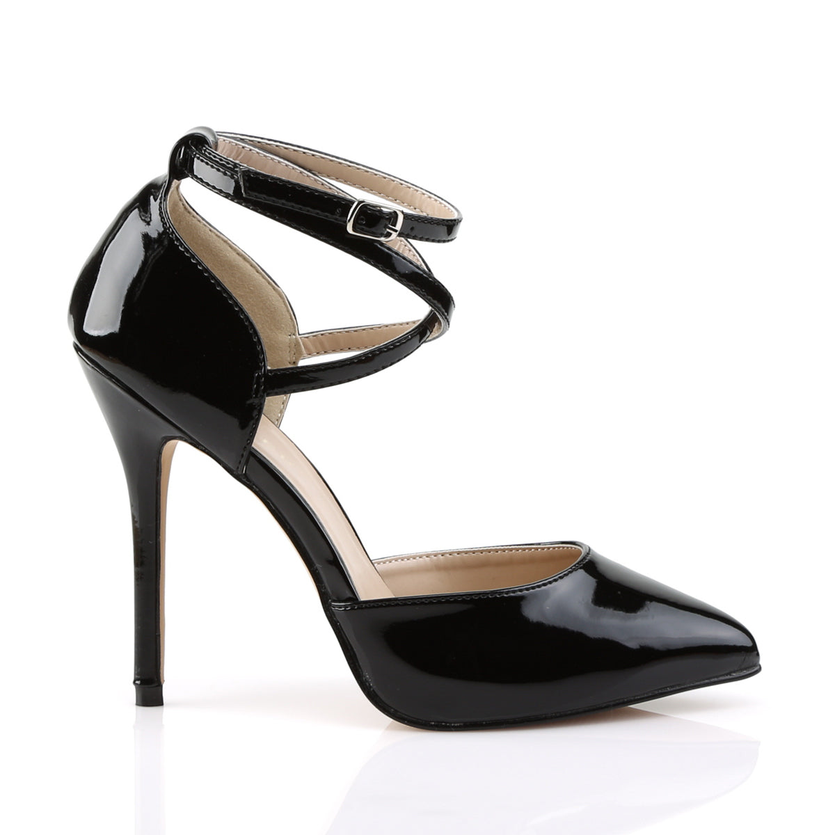5" Heel, 3/8" Hidden Platform D'Orsay Pump (Pleaser AMU25/B)