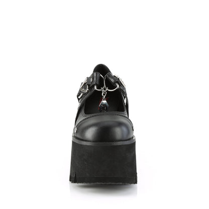 3 1/2"Chunky Heel, 2 1/4"Cut Out PF Maryjane (Demonia ASH33/BVL)