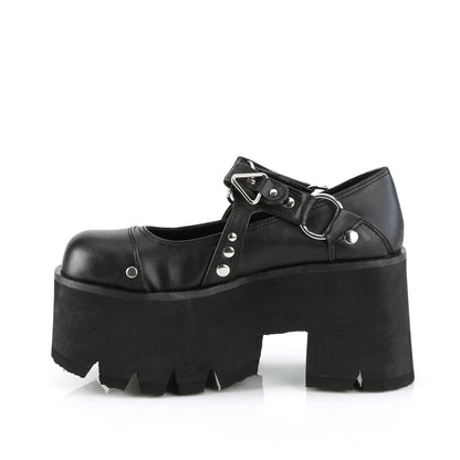3 1/2"Chunky Heel, 2 1/4"Cut Out PF Maryjane (Demonia ASH33/BVL)