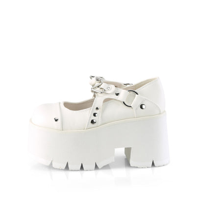 3 1/2"Chunky Heel, 2 1/4"Cut Out PF Maryjane (Demonia ASH33/BVL)
