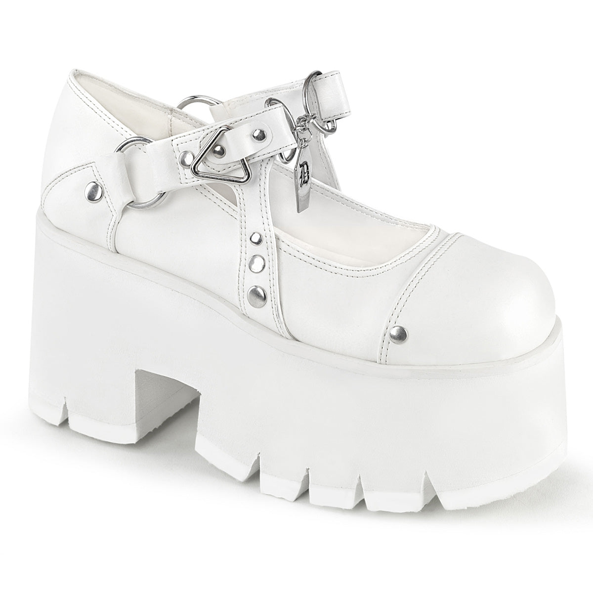 3 1/2"Chunky Heel, 2 1/4"Cut Out PF Maryjane (Demonia ASH33/BVL)