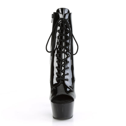 *6" Heel, 2 1/4" PF Open Toe Lace-Up Ankle Boot, Side Zip (Pleaser ASP1021/B/C)