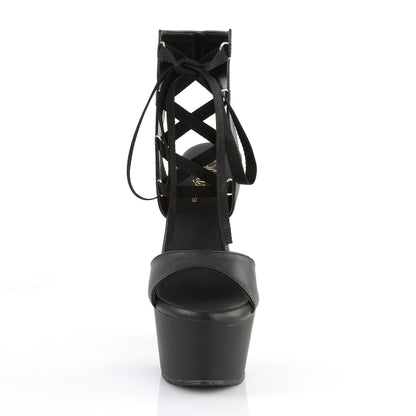 6" Heel, 2 1/4" PF Front Lace-Up Sandal (Pleaser ASP600-14/BPU/M)
